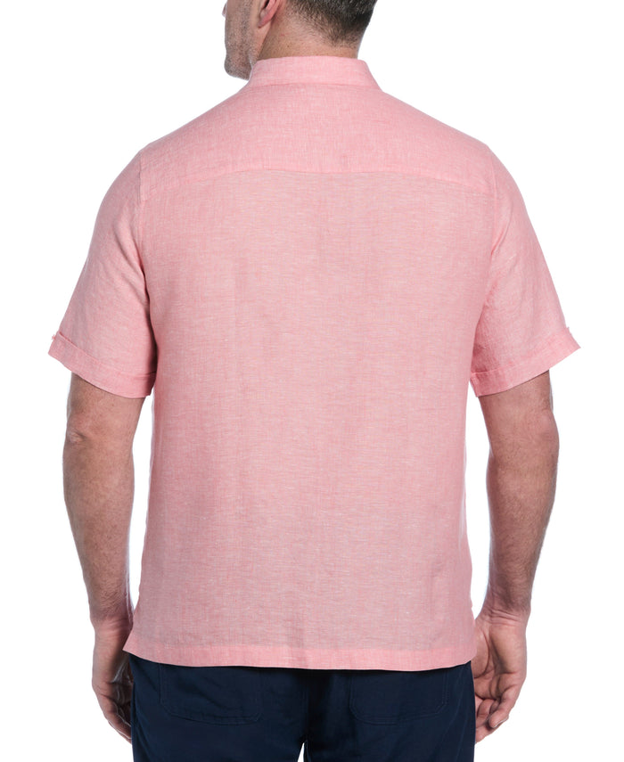 Cubavera Big & Tall Classic Two-Tone Linen Shirt Lantana