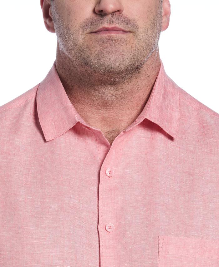 Cubavera Big & Tall Classic Two-Tone Linen Shirt Lantana