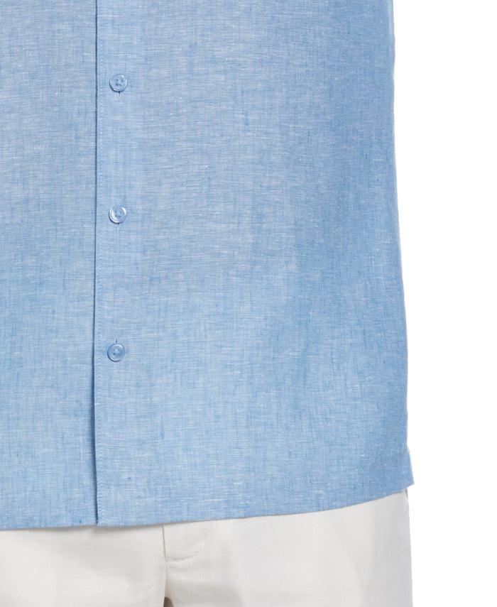 Cubavera Big & Tall Classic Two-Tone Linen Shirt Parisian Blue
