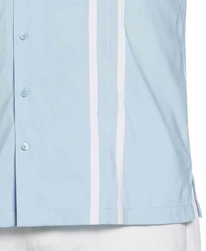 Cubavera Big & Tall Contrast Panel Camp Collar Shirt Dream Blue