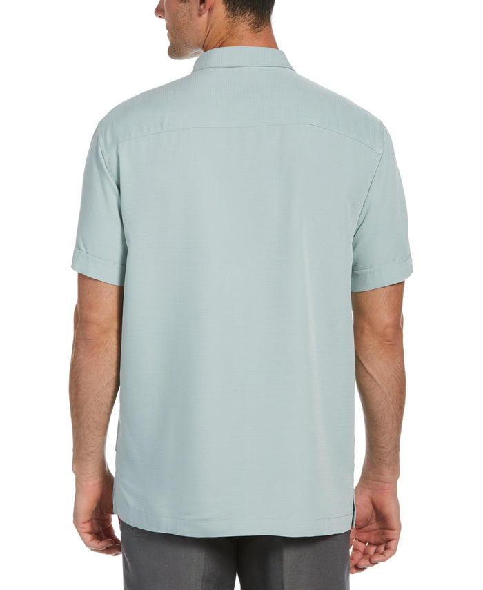 Cubavera Big & Tall Embroidered Panel Shirt Gray Mist