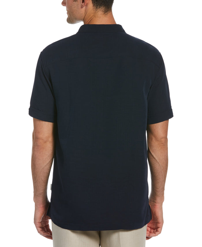 Cubavera Big & Tall Embroidered Panel Shirt Navy Blazer