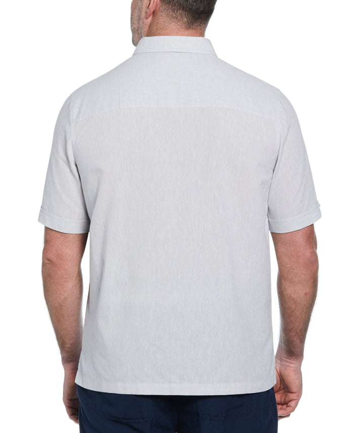 Cubavera Big & Tall Engineered Dobby Panels Shirt Brilliant White