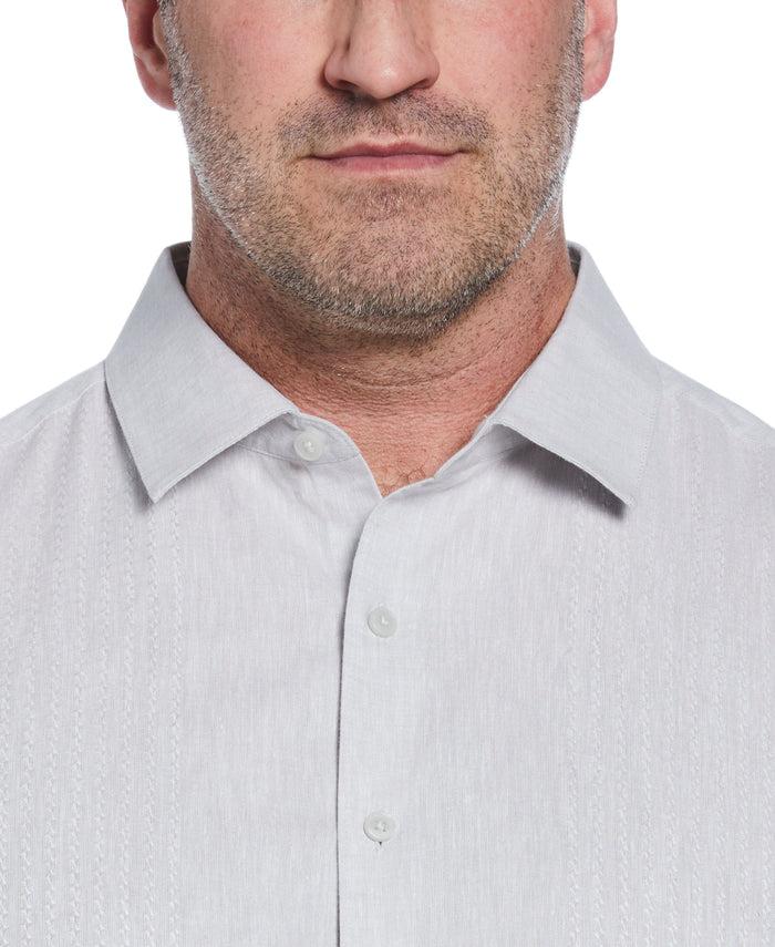 Cubavera Big & Tall Engineered Dobby Panels Shirt Brilliant White