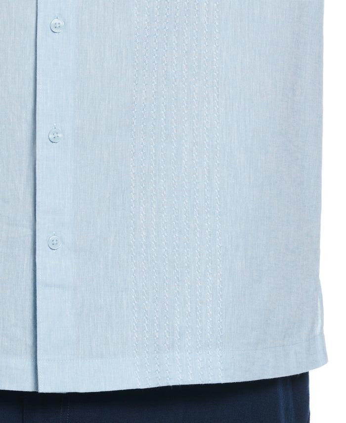 Cubavera Big & Tall Engineered Dobby Panels Shirt Dream Blue
