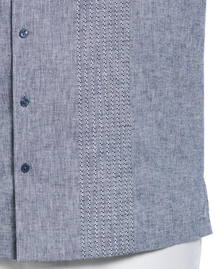 Cubavera Big & Tall Engineered Dobby Panels Shirt Dress Blues