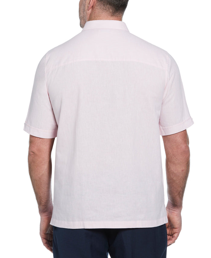 Cubavera Big & Tall Engineered Dobby Panels Shirt Rose Shadow