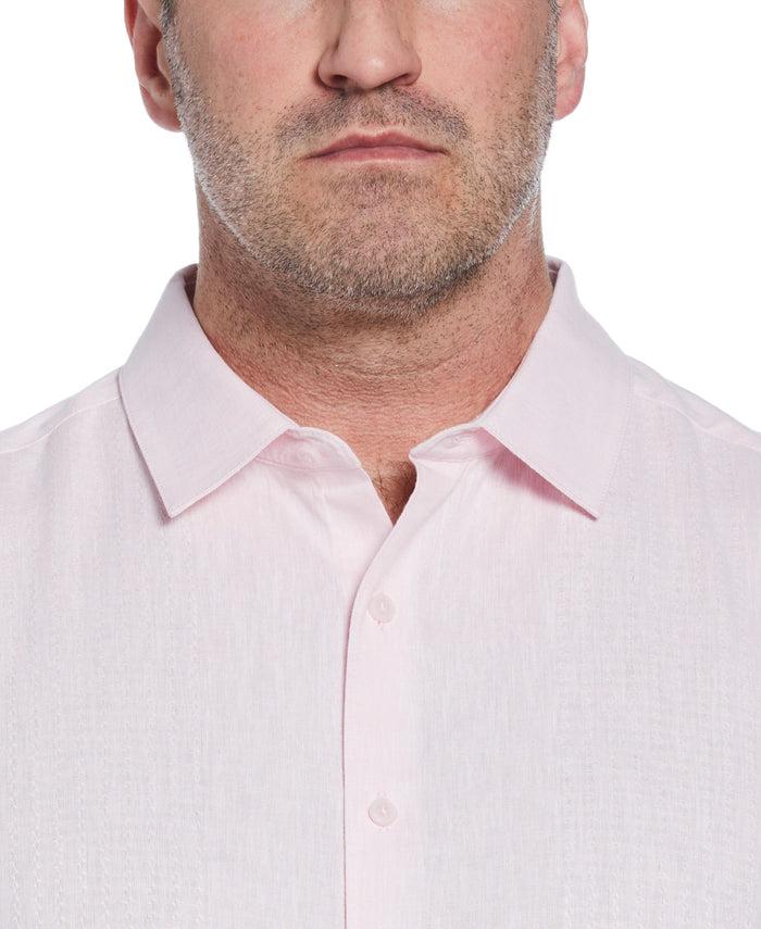 Cubavera Big & Tall Engineered Dobby Panels Shirt Rose Shadow