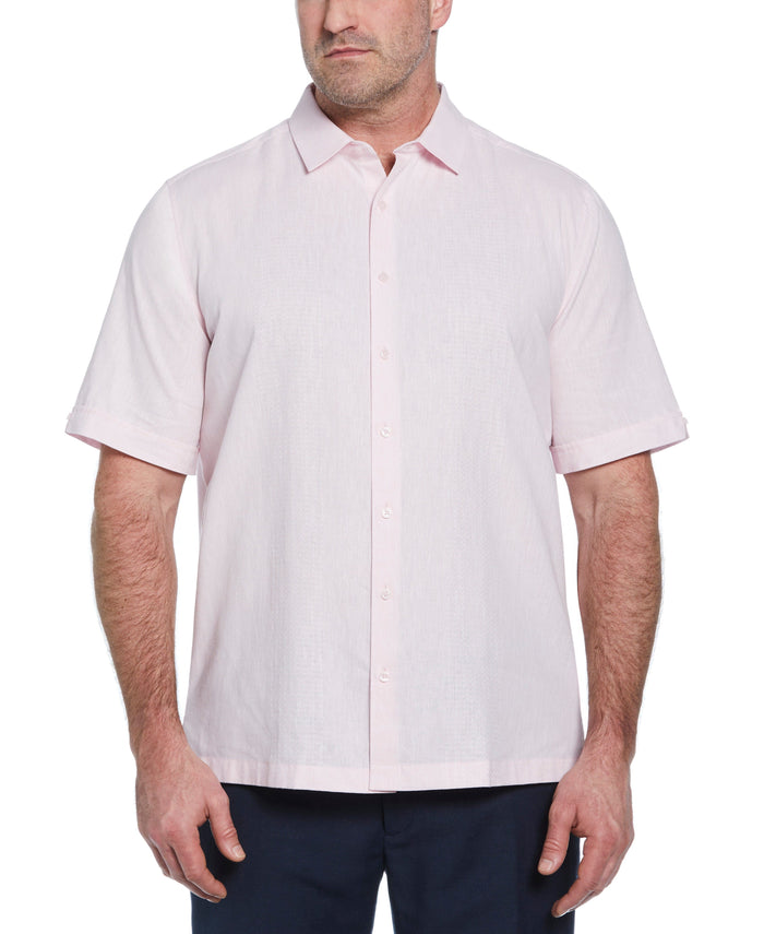 cubavera Big & Tall Engineered Dobby Panels Shirt Rose Shadow