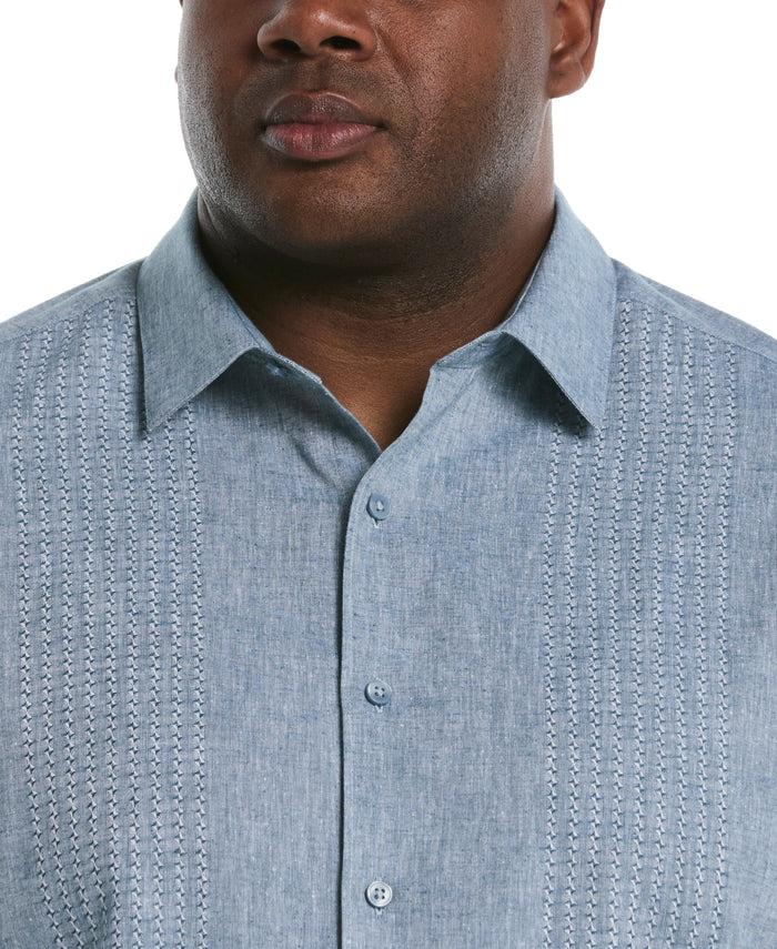 Cubavera Big & Tall Engineered Dobby Panels Shirt Tapestry