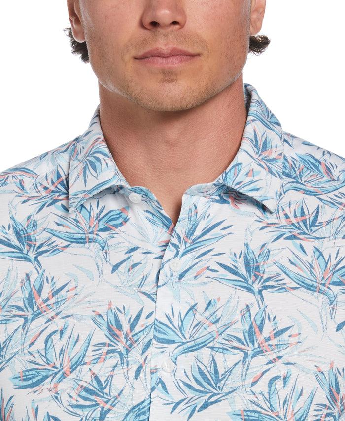 Cubavera Big & Tall Floral Print Shirt Brilliant White