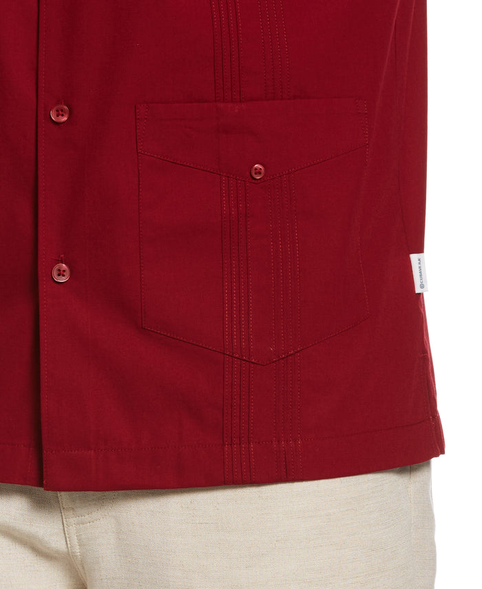 Cubavera Big & Tall Four Pocket Guayabera Shirt Biking Red