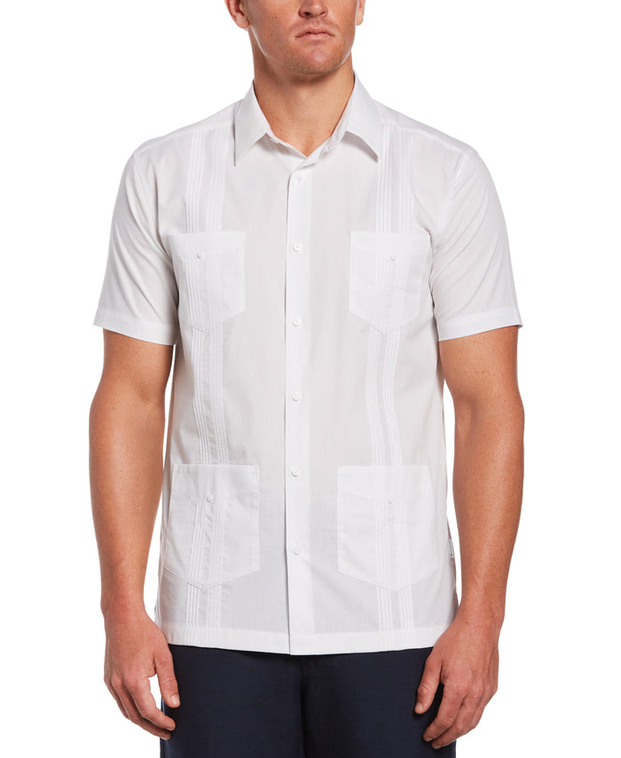 cubavera Big & Tall Four Pocket Guayabera Shirt Brilliant White