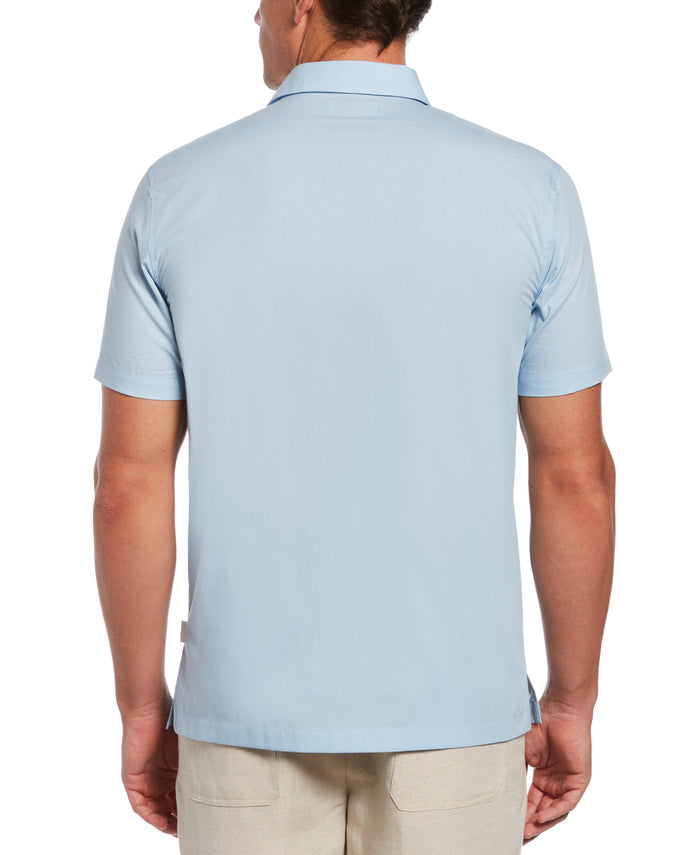 Cubavera Big & Tall Four Pocket Guayabera Shirt Cerulean