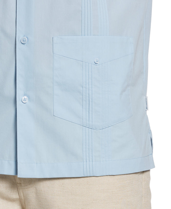 Cubavera Big & Tall Four Pocket Guayabera Shirt Cerulean