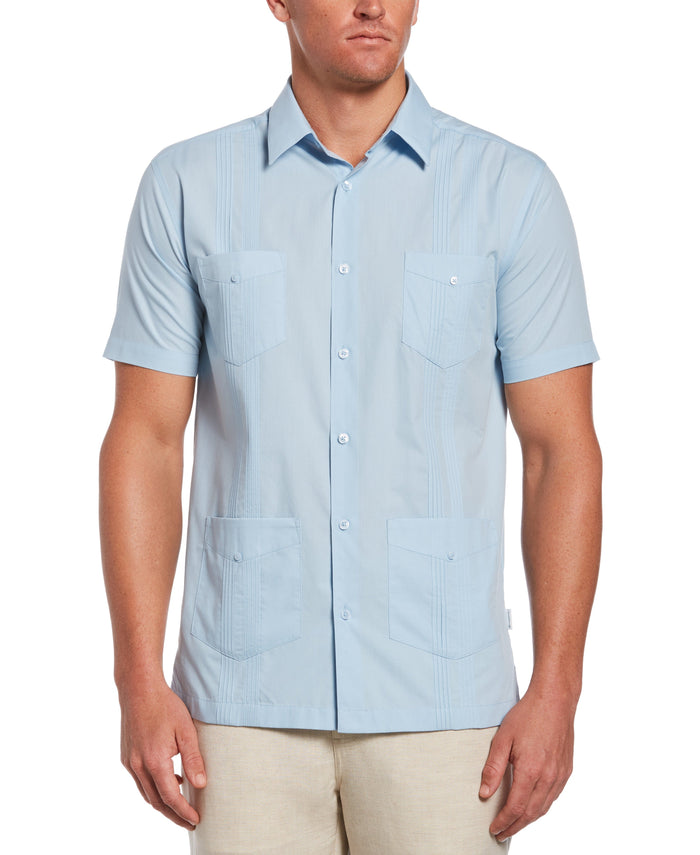 Cubavera Big & Tall Four Pocket Guayabera Shirt Cerulean