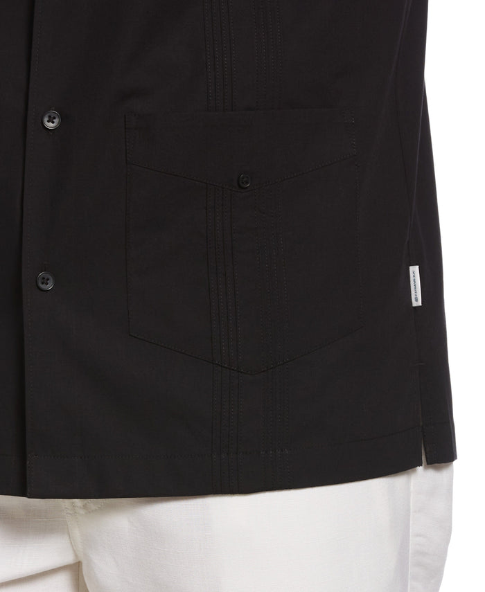 Cubavera Big & Tall Four Pocket Guayabera Shirt Jet Black