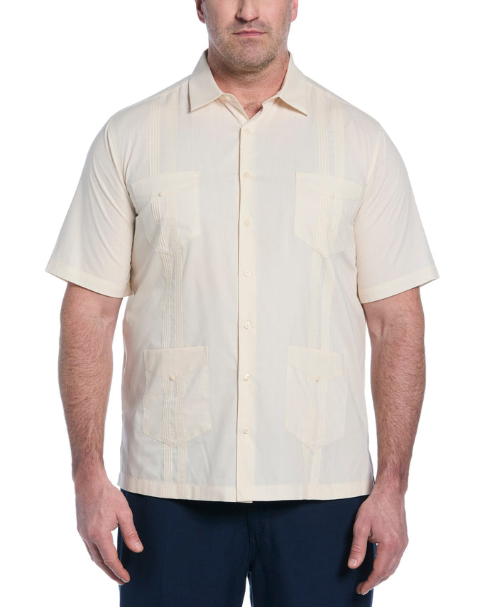 cubavera Big & Tall Four Pocket Guayabera Shirt Whitecap Gray