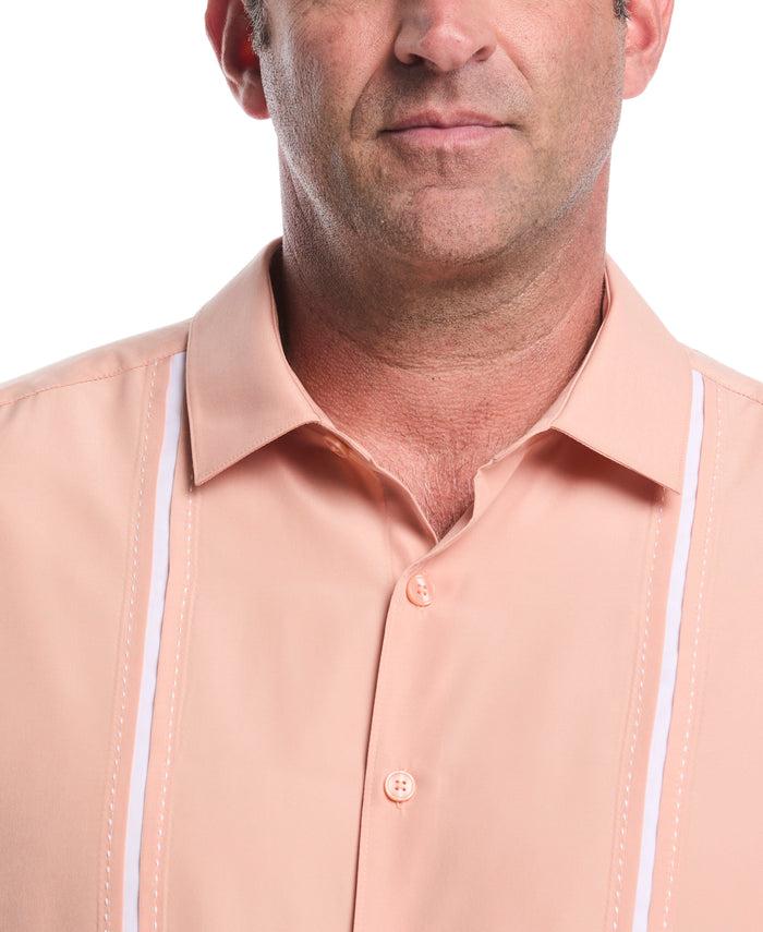 Cubavera Big & Tall Insert Panel Pickstitch Shirt Dusty Coral