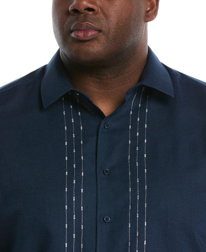 Cubavera Big & Tall L-Shape Embroidery Shirt Dress Blues