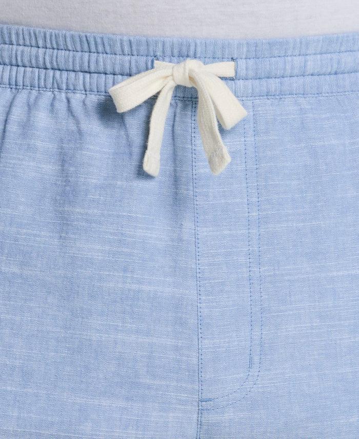 Cubavera Big & Tall Linen Blend 7 1/2" Cross Dyed Slub Short Ashleigh Blue