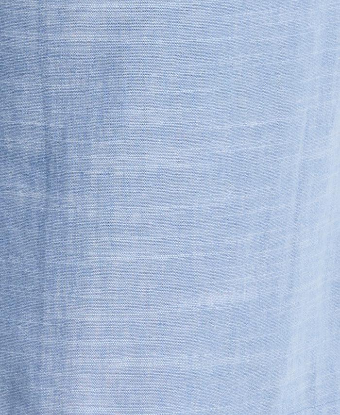 Cubavera Big & Tall Linen Blend 7 1/2" Cross Dyed Slub Short Ashleigh Blue