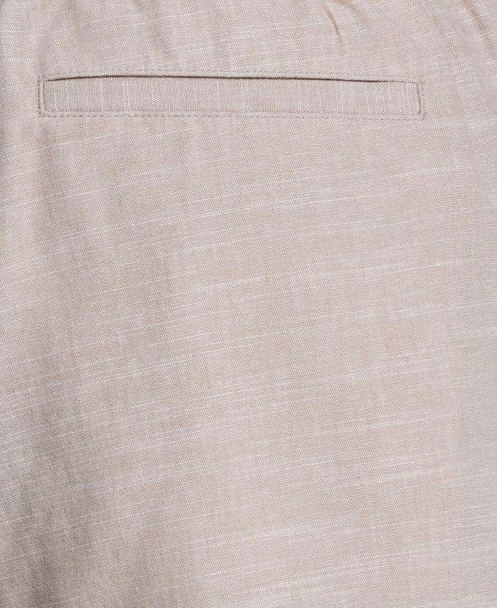Cubavera Big & Tall Linen Blend 7 1/2" Cross Dyed Slub Short Island Fossil