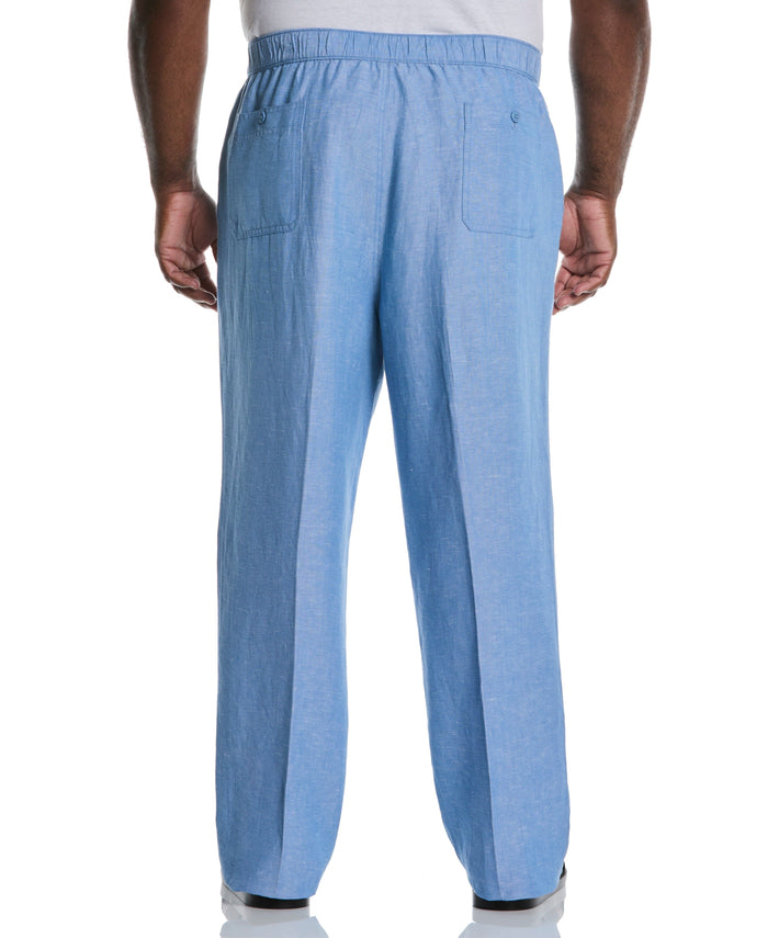 Cubavera Big & Tall Linen-Blend Core Drawstring Pants Ashleigh Blue