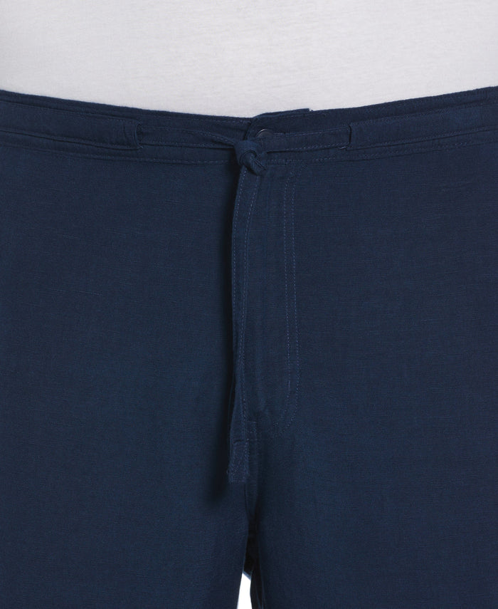 Cubavera Big & Tall Linen-Blend Core Drawstring Pants Dress Blues