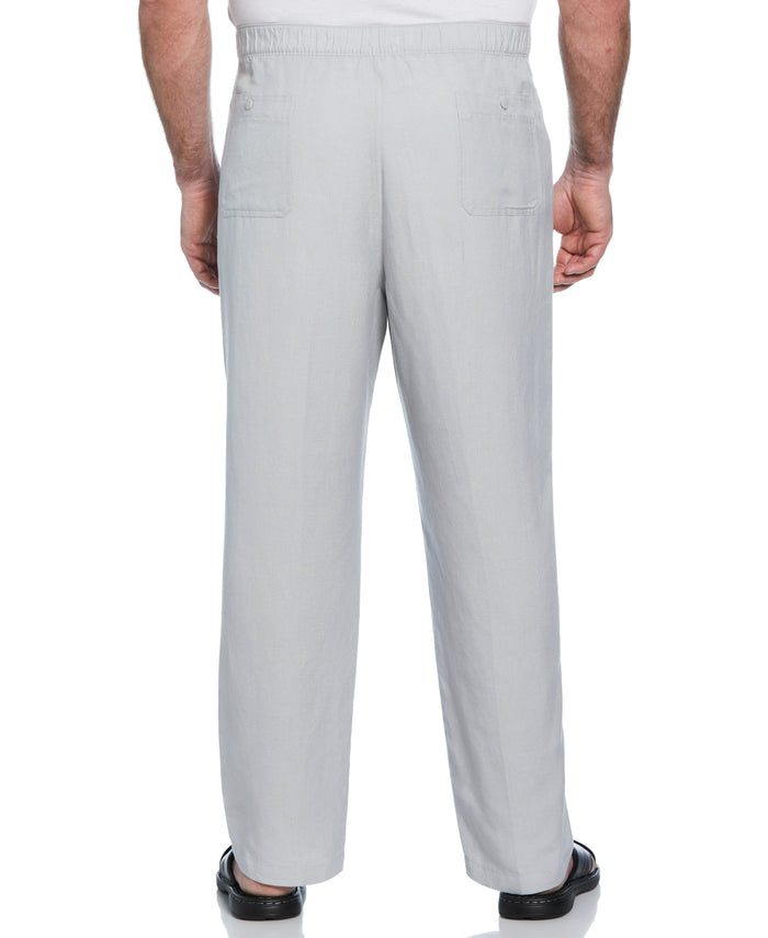 Cubavera Big & Tall Linen-Blend Core Drawstring Pants Harbor Mist
