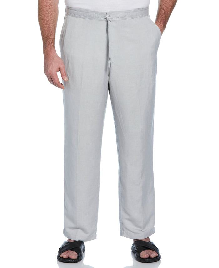 cubavera Big & Tall Linen-Blend Core Drawstring Pants Harbor Mist