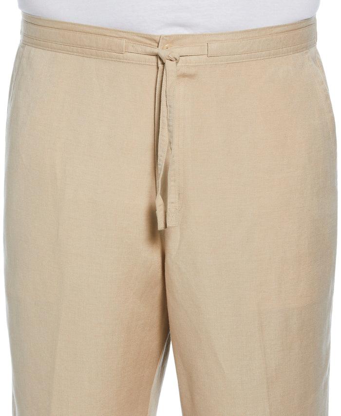 Cubavera Big & Tall Linen-Blend Core Drawstring Pants Irish Cream