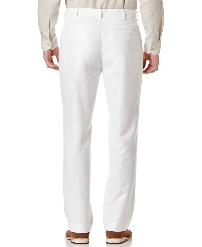Cubavera Big & Tall Linen-Blend Flat Front Pants Bright White