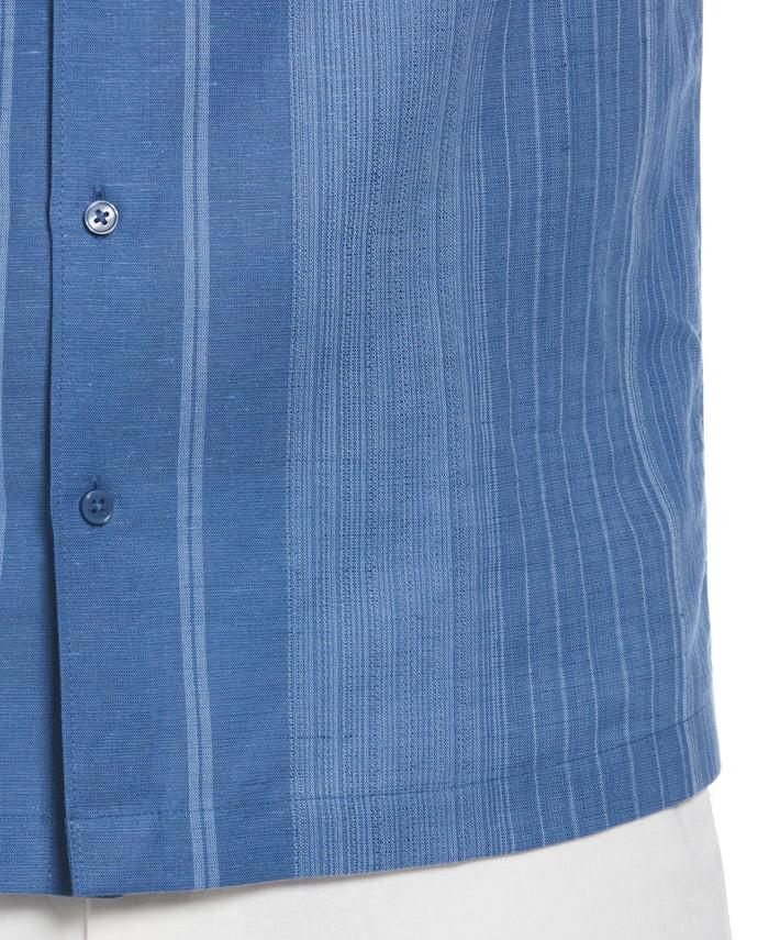 Cubavera Big & Tall Linen Blend Gradient Panel Shirt Dutch Blue
