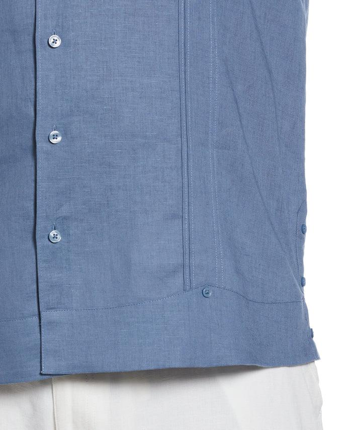 Cubavera Big & Tall Linen Blend No Pocket Guayabera Shirt Captains Blue
