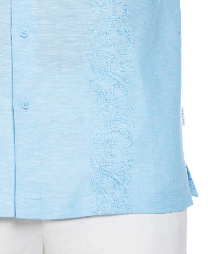 Cubavera Big & Tall Linen Blend Pintuck Embroidery Shirt Swim Cap