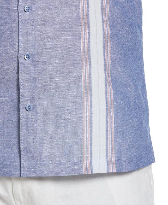 Cubavera Big & Tall Linen Blend Textured Panel Shirt Limoges