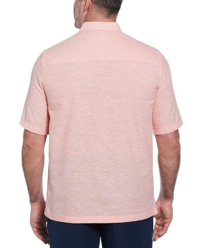 Cubavera Big & Tall Linen Blend Tuck Panel Shirt Lantana
