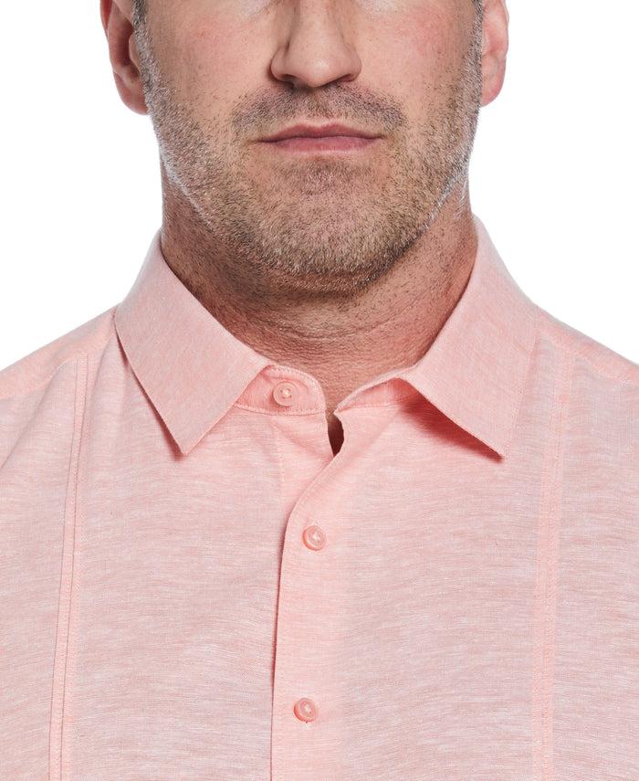 Cubavera Big & Tall Linen Blend Tuck Panel Shirt Lantana