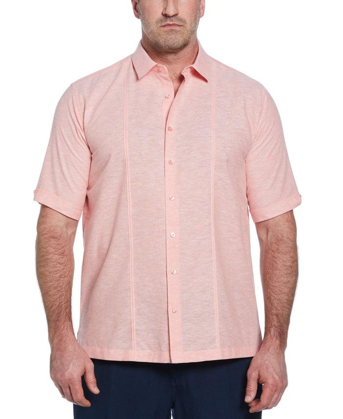 cubavera Big & Tall Linen Blend Tuck Panel Shirt Lantana