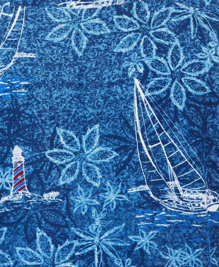 Cubavera Big & Tall Nautical Tropical Print Shirt Blueberry Pancake