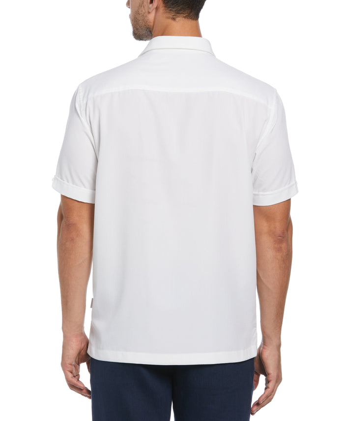 Cubavera Big & Tall Ombre Embroidered Panel Shirt Brilliant White