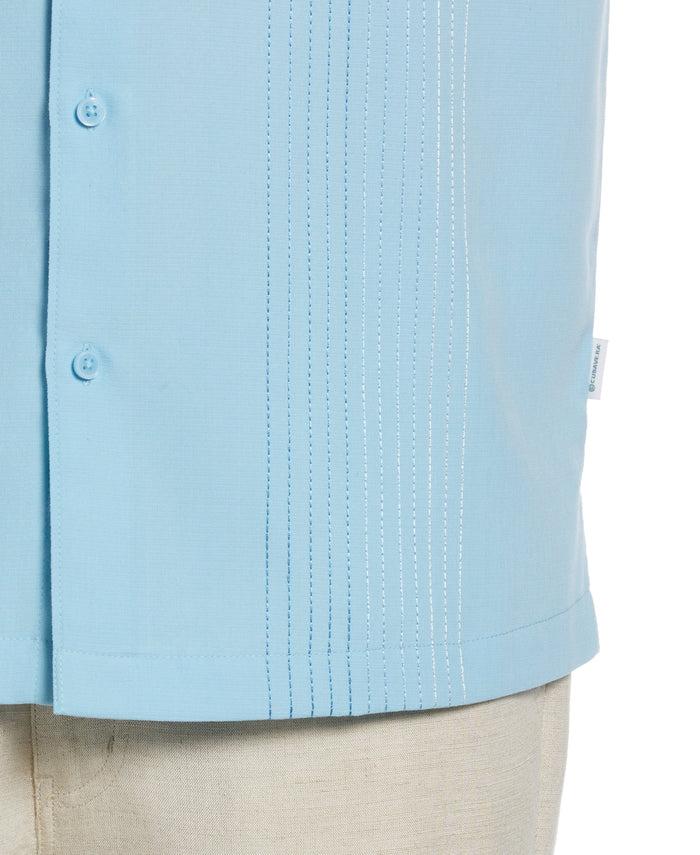 Cubavera Big & Tall Ombre Embroidered Panel Shirt Sky Blue