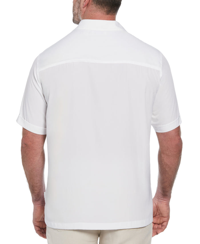 Cubavera Big & Tall Panel Shirt - Contrast Stitching Bright White