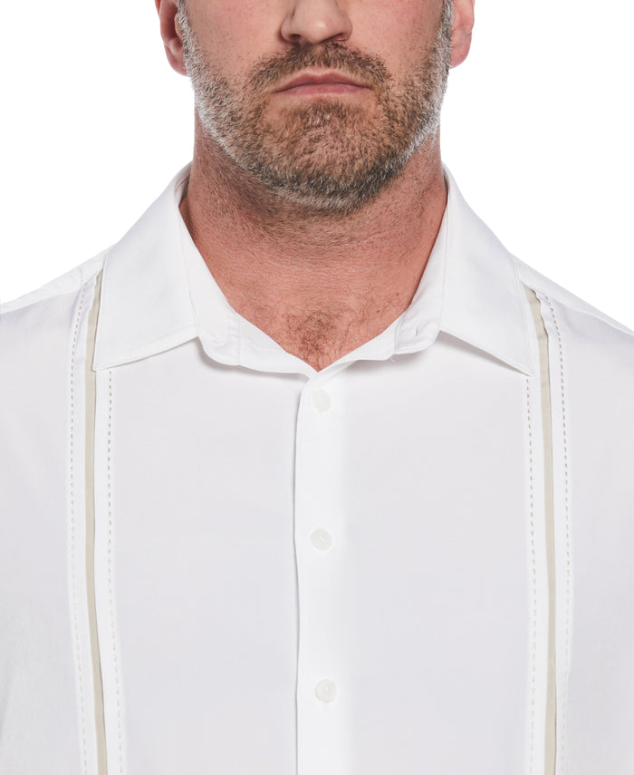 Cubavera Big & Tall Panel Shirt - Contrast Stitching Bright White
