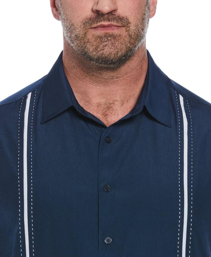 Cubavera Big & Tall Panel Shirt - Contrast Stitching Dress Blues