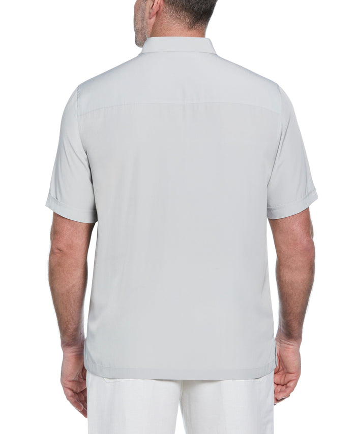 Cubavera Big & Tall Panel Shirt - Contrast Stitching Harbor Mist