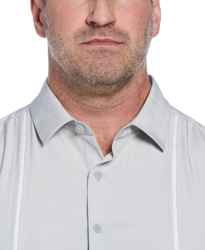 Cubavera Big & Tall Panel Shirt - Contrast Stitching Harbor Mist