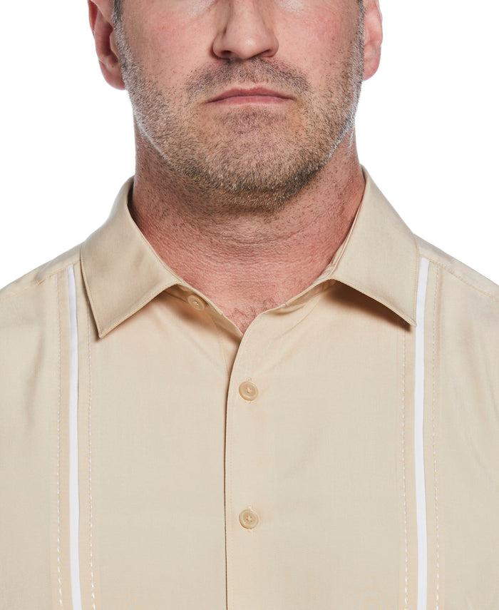 Cubavera Big & Tall Panel Shirt - Contrast Stitching Irish Cream