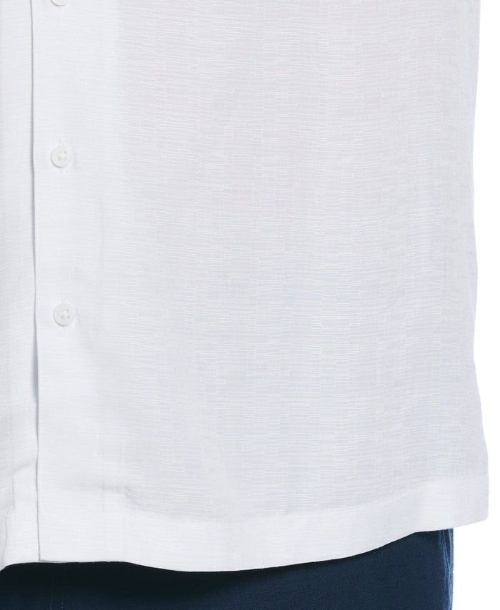 Cubavera Big & Tall Solid Textured Cuban Collar Shirt Brilliant White